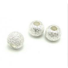 6mm frosted silver balls