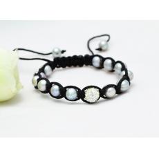 gray pearl crystal ball bracelet brand new