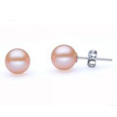 8mm round shell pearl studs