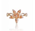 Flower CZ ring with 18K g...