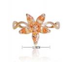 Flower CZ ring with 18K gold plating