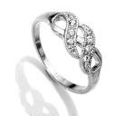 Rhodium plated ring with crystal