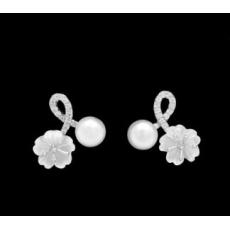 silver flower earring
